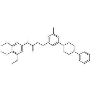 2-{[6-methyl-2-(4-phenylpiperazin-1-yl)pyrimidin-4-yl]oxy}-N-(3,4,5-trimethoxyphenyl)acetamide Structure