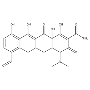 (4S,4aS,5aR,12aR)-4-(dimethylamino)-7-formyl-1,10,11,12a-tetrahydroxy-3,12-dioxo-4a,5,5a,6-tetrahydro-4H-tetracene-2-carboxamide结构式