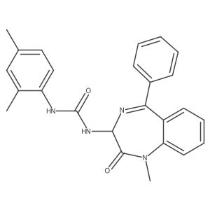 1-(2,4-dimethylphenyl)-3-(1-methyl-2-oxo-5-phenyl-2,3-dihydro-1H-1,4-benzodiazepin-3-yl)urea Structure