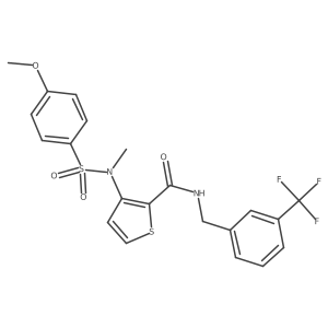 3-(N-methyl4-methoxybenzenesulfonamido)-N-{[3-(trifluoromethyl)phenyl]methyl}thiophene-2-carboxamide Structure