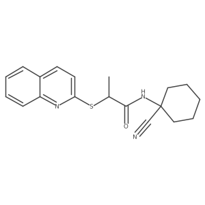N-(1-cyanocyclohexyl)-2-(quinolin-2-ylsulfanyl)propanamide Structure