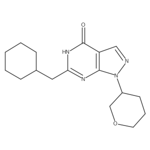 6-(Cyclohexylmethyl)-1,5-dihydro-1-(tetrahydro-2H-pyran-3-yl)-4H-pyrazolo[3,4-d]pyrimidin-4-one结构式