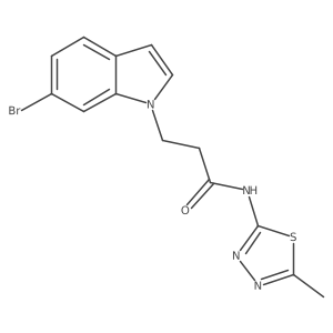 3-(6-bromo-1H-indol-1-yl)-N-(5-methyl-1,3,4-thiadiazol-2-yl)propanamide结构式