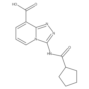 3-(Cyclopentanecarboxamido)-[1,2,4]triazolo[4,3-a]pyridine-8-carboxylic acid结构式