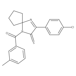 3-(4-Chlorophenyl)-1-(3-methylbenzoyl)-1,4-diazaspiro[4.4]non-3-ene-2-thione Structure