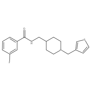 3-fluoro-N-((1-(thiophen-3-ylmethyl)piperidin-4-yl)methyl)benzamide结构式
