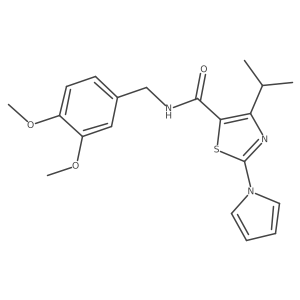 N-[(3,4-dimethoxyphenyl)methyl]-4-(propan-2-yl)-2-(1H-pyrrol-1-yl)-1,3-thiazole-5-carboxamide结构式