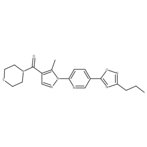 (5-methyl-1-(5-(3-propyl-1,2,4-oxadiazol-5-yl)pyridin-2-yl)-1H-pyrazol-4-yl)(thiomorpholino)methanone Structure