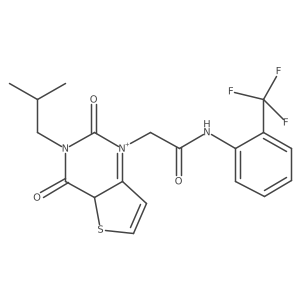 2-[3-(2-methylpropyl)-2,4-dioxo-4aH-thieno[3,2-d]pyrimidin-1-ium-1-yl]-N-[2-(trifluoromethyl)phenyl]acetamide结构式