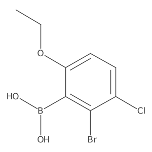 2-Bromo-3-chloro-6-ethoxyphenylboronic acid结构式