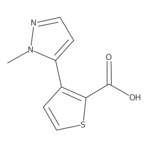 3-(1-methyl-1H-pyrazol-5-yl)thiophene-2-carboxylic acid结构式