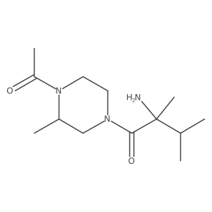 (2R)-1-(4-acetyl-3-methylpiperazin-1-yl)-2-amino-2,3-dimethylbutan-1-one Structure