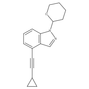4-(2-Cyclopropylethynyl)-1-(tetrahydro-2H-pyran-2-yl)-1H-indazole结构式