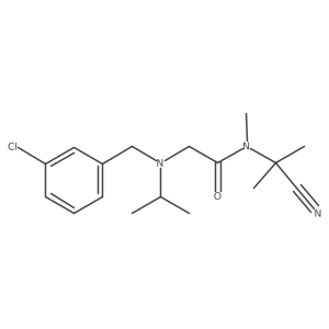 2-{[(3-chlorophenyl)methyl](propan-2-yl)amino}-N-(1-cyano-1-methylethyl)-N-methylacetamide结构式