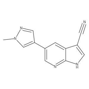 5-(1-methylpyrazol-4-yl)-1H-pyrrolo[2,3-b]pyridine-3-carbonitrile结构式