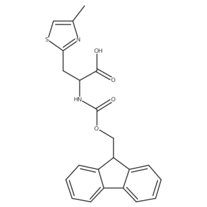 2-((((9H-fluoren-9-yl)methoxy)carbonyl)amino)-3-(4-methylthiazol-2-yl)propanoic acid结构式