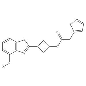 1-(4-Methoxybenzo[d]thiazol-2-yl)azetidin-3-yl 2-(thiophen-2-yl)acetate结构式