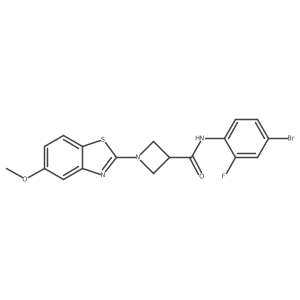 N-(4-bromo-2-fluorophenyl)-1-(5-methoxybenzo[d]thiazol-2-yl)azetidine-3-carboxamide结构式