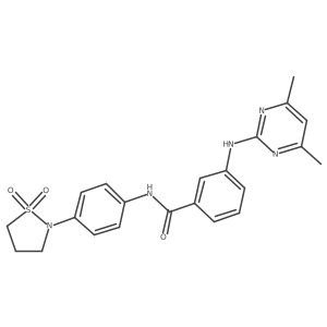 3-((4,6-dimethylpyrimidin-2-yl)amino)-N-(4-(1,1-dioxidoisothiazolidin-2-yl)phenyl)benzamide Structure