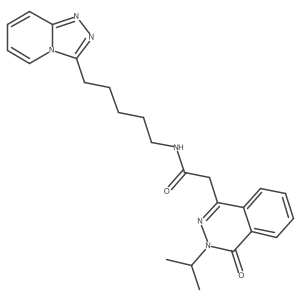 2-[4-oxo-3-(propan-2-yl)-3,4-dihydrophthalazin-1-yl]-N-[5-([1,2,4]triazolo[4,3-a]pyridin-3-yl)pentyl]acetamide结构式