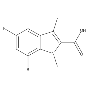 7-Bromo-5-fluoro-1,3-dimethyl-1H-indole-2-carboxylic acid结构式