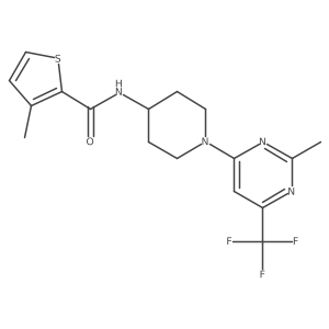 3-methyl-N-{1-[2-methyl-6-(trifluoromethyl)pyrimidin-4-yl]piperidin-4-yl}thiophene-2-carboxamide Structure