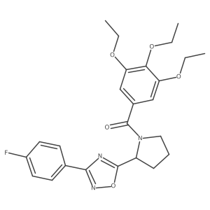 [2-[3-(4-Fluorophenyl)-1,2,4-oxadiazol-5-yl]pyrrolidin-1-yl]-(3,4,5-triethoxyphenyl)methanone结构式