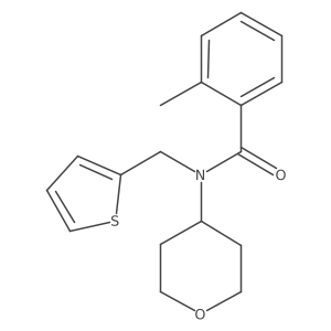 2-methyl-N-(tetrahydro-2H-pyran-4-yl)-N-(thiophen-2-ylmethyl)benzamide Structure