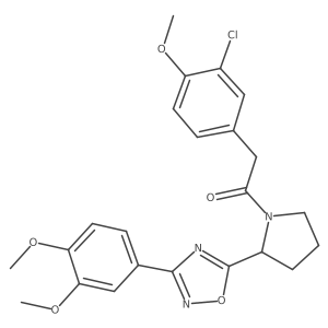 5-{1-[(3-Chloro-4-methoxyphenyl)acetyl]pyrrolidin-2-yl}-3-(3,4-dimethoxyphenyl)-1,2,4-oxadiazole结构式