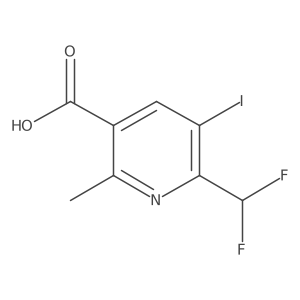2-(Difluoromethyl)-3-iodo-6-methylpyridine-5-carboxylic acid结构式
