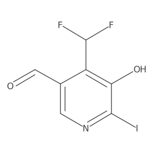 4-(Difluoromethyl)-5-hydroxy-6-iodonicotinaldehyde Structure
