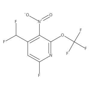4-(Difluoromethyl)-6-fluoro-3-nitro-2-(trifluoromethoxy)pyridine结构式
