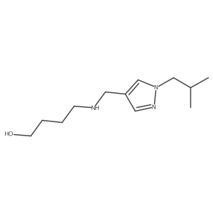 4-({[1-(2-methylpropyl)-1H-pyrazol-4-yl]methyl}amino)butan-1-ol结构式