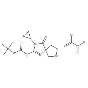 tert-Butyl (3-cyclopropyl-4-oxo-1,3,7-triazaspiro[4.4]non-1-en-2-yl)carbamate oxalate结构式