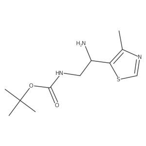 tert-butyl N-[2-amino-2-(4-methyl-1,3-thiazol-5-yl)ethyl]carbamate结构式