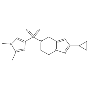 2-cyclopropyl-5-((1,2-dimethyl-1H-imidazol-4-yl)sulfonyl)-4,5,6,7-tetrahydropyrazolo[1,5-a]pyrazine结构式
