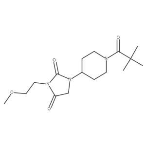 3-(2-Methoxyethyl)-1-(1-pivaloylpiperidin-4-yl)imidazolidine-2,4-dione结构式