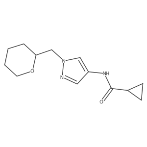 N-(1-((tetrahydro-2H-pyran-2-yl)methyl)-1H-pyrazol-4-yl)cyclopropanecarboxamide Structure