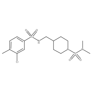 4-((3-chloro-4-methylphenylsulfonamido)methyl)-N,N-dimethylpiperidine-1-sulfonamide Structure