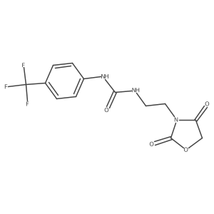 3-[2-(2,4-Dioxo-1,3-oxazolidin-3-yl)ethyl]-1-[4-(trifluoromethyl)phenyl]urea结构式
