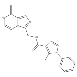 N-((8-hydroxy-[1,2,4]triazolo[4,3-a]pyrazin-3-yl)methyl)-5-methyl-1-phenyl-1H-pyrazole-4-carboxamide结构式