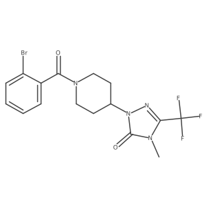 1-(1-(2-bromobenzoyl)piperidin-4-yl)-4-methyl-3-(trifluoromethyl)-1H-1,2,4-triazol-5(4H)-one Structure