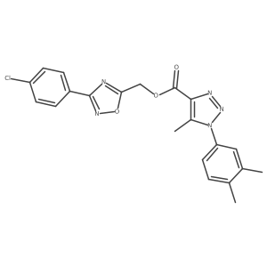 (3-(4-chlorophenyl)-1,2,4-oxadiazol-5-yl)methyl 1-(3,4-dimethylphenyl)-5-methyl-1H-1,2,3-triazole-4-carboxylate结构式