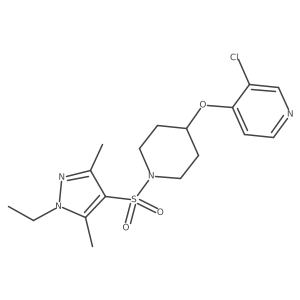 3-chloro-4-((1-((1-ethyl-3,5-dimethyl-1H-pyrazol-4-yl)sulfonyl)piperidin-4-yl)oxy)pyridine结构式