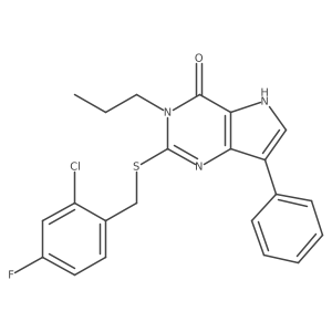 2-((2-chloro-4-fluorobenzyl)thio)-7-phenyl-3-propyl-3H-pyrrolo[3,2-d]pyrimidin-4(5H)-one结构式