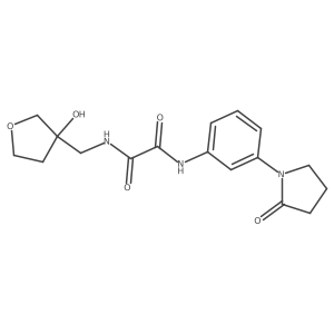 N1-((3-hydroxytetrahydrofuran-3-yl)methyl)-N2-(3-(2-oxopyrrolidin-1-yl)phenyl)oxalamide结构式