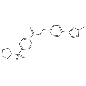 N-((6-(1-methyl-1H-pyrazol-4-yl)pyridin-3-yl)methyl)-4-(pyrrolidin-1-ylsulfonyl)benzamide Structure