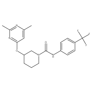 3-((2,6-dimethylpyrimidin-4-yl)oxy)-N-(4-(trifluoromethyl)phenyl)piperidine-1-carboxamide结构式