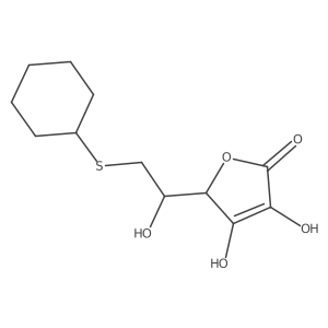 (5R)-5-[(1R)-2-(Cyclohexylsulfanyl)-1-hydroxyethyl]-3,4-dihydroxy-2,5-dihydrofuran-2-one结构式