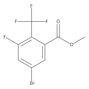 Methyl 5-bromo-3-fluoro-2-(trifluoromethyl)benzoate结构式